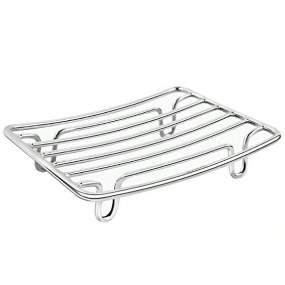 Soap Dish Stainless Steel Bar Soap Holder for Shower Self Draining Stand Soap Saver for Bathroom Kicthen Sink and Countertop Chrome 1-Pack