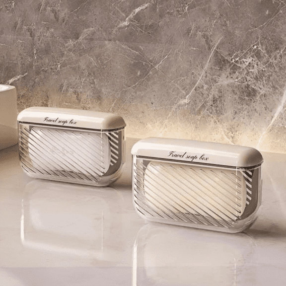 Vonpri 2 Pack Travel Soap Container Shower Bar Holder with Draining Portable Soap Dish Case for Traveling, Camping, Gym, Bathroom, School