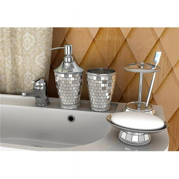 Soap Dish  Tooth Brush Holder  Tumbler & Lotion Pump Iceberg Ice Set  4 Piece
