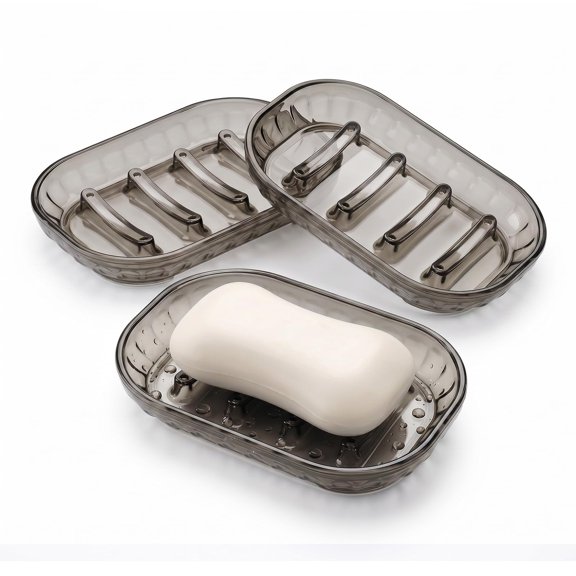 Soap Dish for Shower,Soap Holder for Bar Soap,  Soap Saver Tray for Bathroom Shower, Kitchen Sink, Bathtub, Raised Ridges Soap Dish with Drainage
