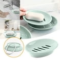 thumbnail image 1 of Soap Dish with Drain Plastic Sponge Holder Easy Cleaning Soap Saver Tray Caddy Keep Dry Stop Mushy for Shower Bathroom Kitchen (White/1 Pcs) 4.3x6.1", 1 of 8