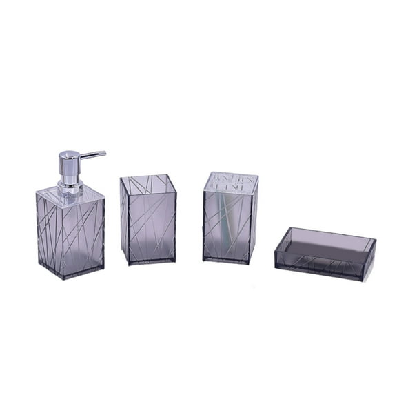 Soap Dispenser 4 Piece Bathroom Set With Soap Dispenser Pump,, Tumbler And Soap Bathroom Tray Shower Set Bathroom Bottle Set Soap Dispenser for Bathroom