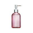 thumbnail image 1 of Soap Dispenser 400ml Vertical Stripe Glass Soap Dispenser, Refillable Hand Sanitizer Bottle for Bathroom Household Use, Multiple Colors, Elegant Design, Leak-Proof, for Liquid Soap, Lotion, Shampoo, 1 of 6
