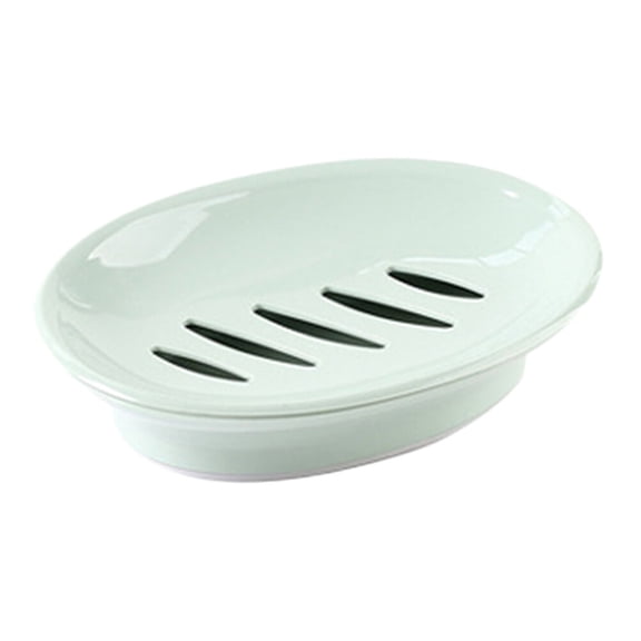 FONDOTIN Oval Soap Dish with Drainage, Green, 1 Pack - Bathroom Accessory for Home and Kitchen