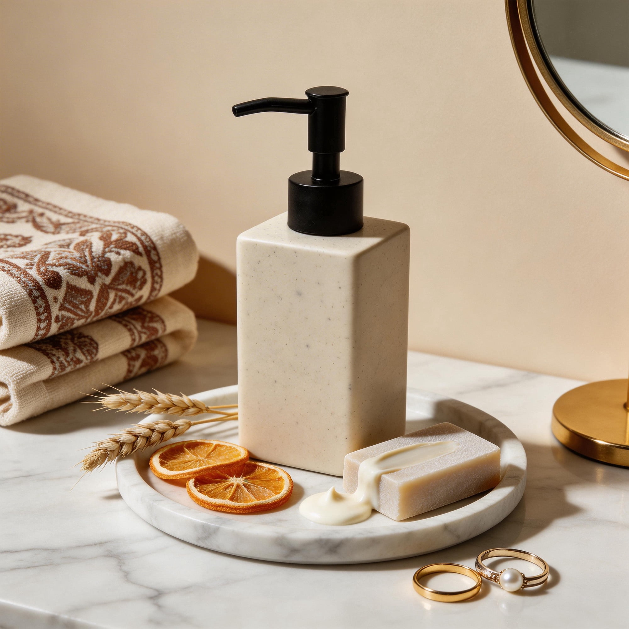 Soap Dispenser for Bathroom Kitchen, Ceramic Hand Soap Dispenser with Stainless Steel Pump, 11 oz/330ml Refillable Dish Dispensers for Hand soap, Lotion, Body Wash
