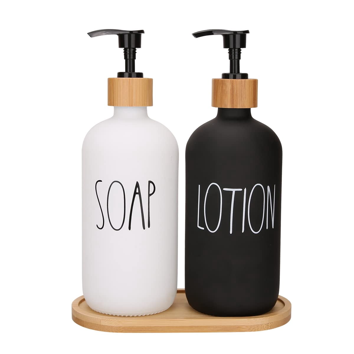 Soap Dispenser Bathroom Set, Hand Soap and Lotion Dispenser Set with ...