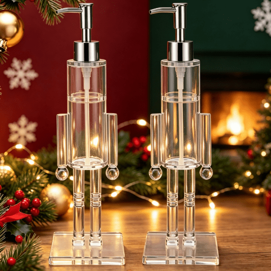 Soap Dispenser-Clear Christmas Hand Soap Pump for Kitchen, Bathroom & Holiday Gift