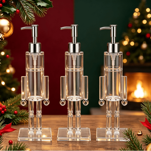 Soap Dispenser-Clear Christmas Hand Soap Pump for Kitchen, Bathroom & Holiday Gift