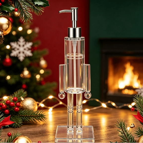 Soap Dispenser-Clear Christmas Hand Soap Pump for Kitchen, Bathroom & Holiday Gift