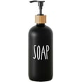 thumbnail image 1 of Soap Dispenser,Dish Soap Dispenser for Kitchen Sink.Glass Hand Soap Dispenser, Modern Farmhouse Decor Dish Soap Pump for Bathroom,Kitchen Sink Decor (Black-Soap), 1 of 6