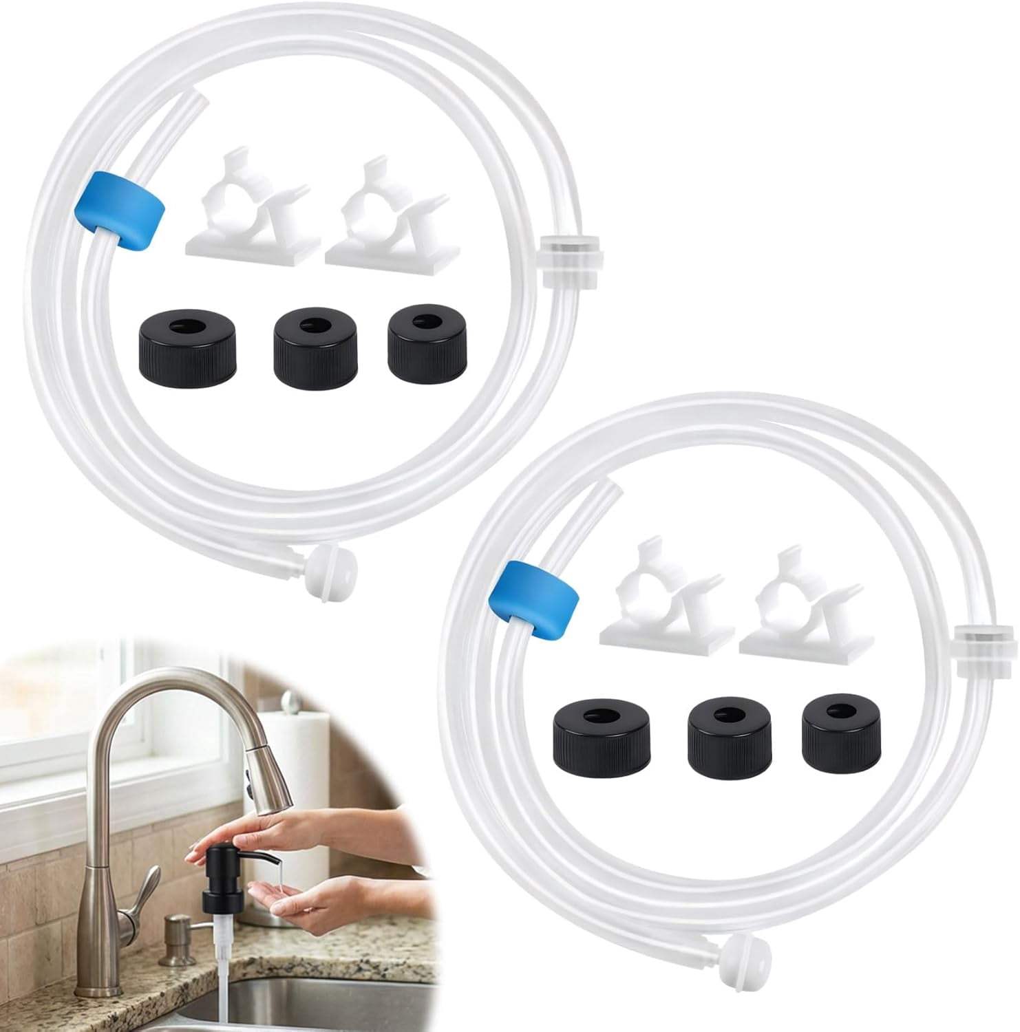 Soap Dispenser Extension Tube Kit -Powerful Suction, No More Refilling ...
