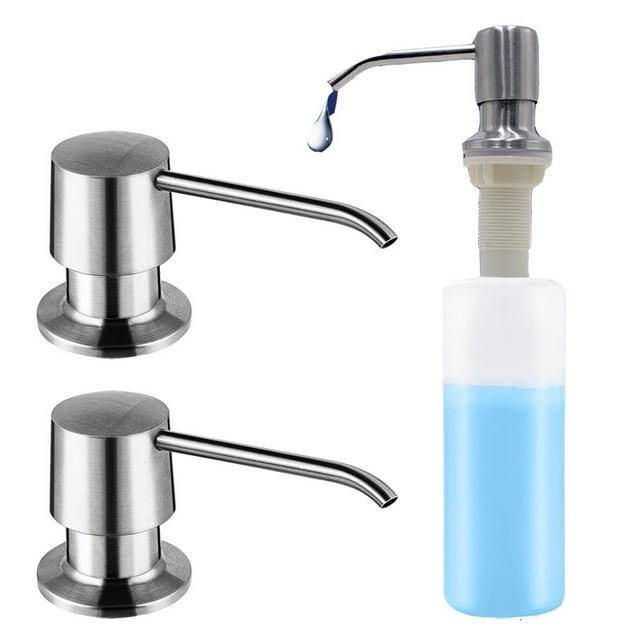 Soap Dispenser for Kitchen Sink (Brushed Nickel), Built in Design Sink
