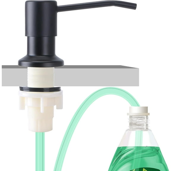 Soap Dispenser for Kitchen Sink, Built in Sink Soap Dispenser, Countertop Soap Dispenser Pump with 47" Extension Tube kit, No Need to Fill Little Bottle Again, Golden
