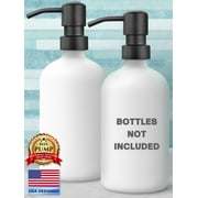 Soap Dispenser Pump, 2 Matte Black Nozzles Made of Stainless Steel W/ 4 Tubes, Liquid Hand Soap Replacement Head by LavaPop