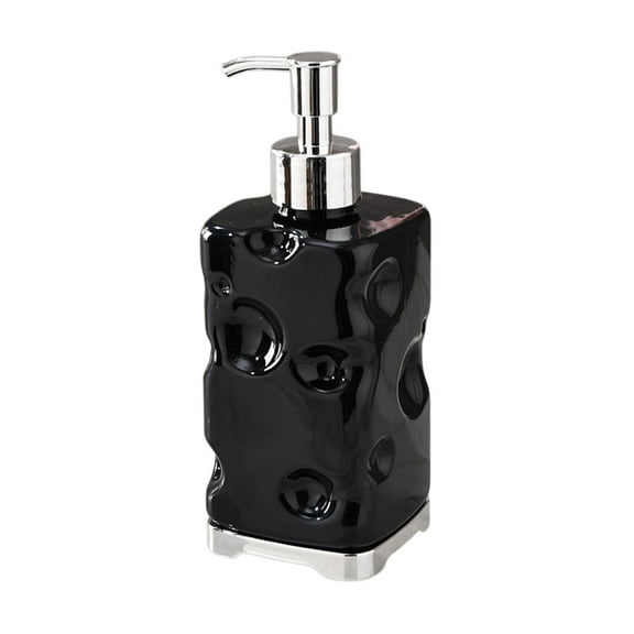 Soap Dispenser Refillable Glass Soap Dispenser with Rust Resistant Stainless Steel Pump Hand Soap Liquid Dispenser Fit for Kitchen and Bathroom 450ml Black