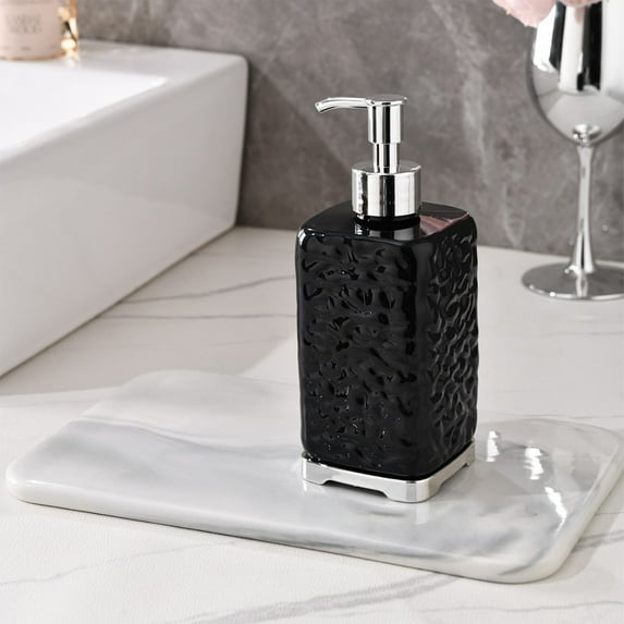 Soap Dispenser Set, Kitchen Decor Stainless Steel Pump Bottles, Refillable Shower Bottle Hand Soap Dispenser for Modern Home Bathroom Western Decor