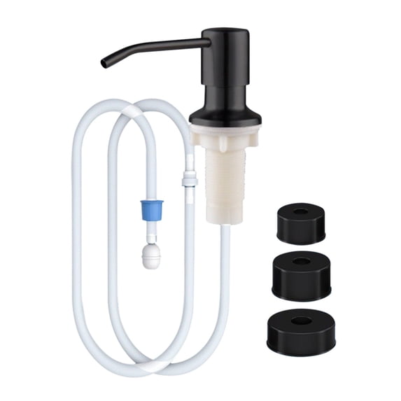 Soap Dispenser,Soap Dispenser with Stainless Steel Pump,Built in Sink Soap Dispenser,Soap Dispenser with 47" Extension Tube,Countertop Dish Sink Soap Dispenser for Refill Bottles Under Sink(Black)