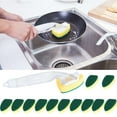 thumbnail image 1 of Soap Dispenser Wand Brush with Refillable Handle | Detachable Sponge Head | Releases Detergent for Kitchen Sink Pots Pans Tableware | 1 Handle 1 Sponge, 1 of 9
