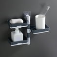 thumbnail image 1 of Soap Dispenser, ZzCityTK Wall Mounted Rotatable Soap Box, Self-Adhesive 4-Layer Storage Caddy for Bathroom Kitchen Sink Shower, Gray, 1 of 7