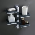 thumbnail image 1 of Soap Dispenser, ZzCityTK Wall Mounted Rotatable Soap Box, Self-Adhesive 4-Layer Storage Caddy for Bathroom Kitchen Sink Shower, Gray, 1 of 7