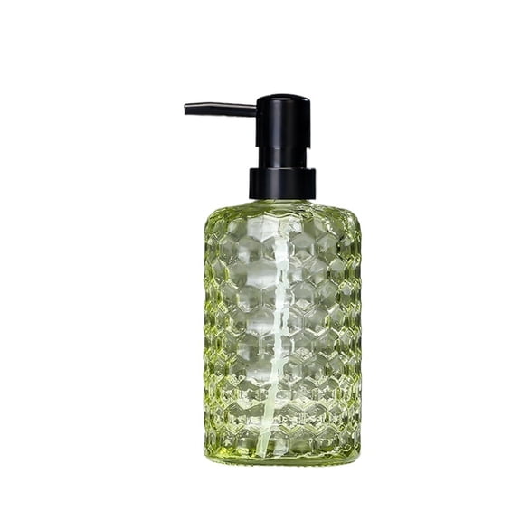 Soap Dispenser for Home/hotel/bathroom Glass Press Lotion Bottle 500ml Transparent Cylindrical Gray/ Green/ Yellow