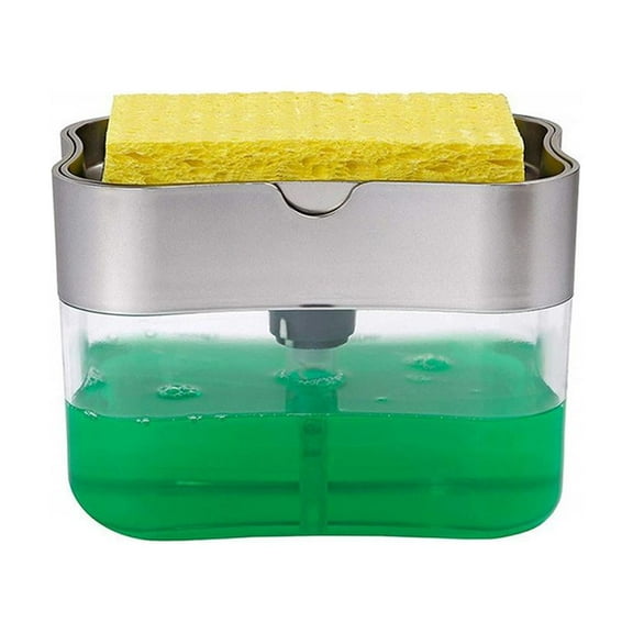 Soap Dispenser for Kitchen, Dish Soap Dispenser and Sponge Holder 2 in 1, Kitchen Soap Pump Dispenser Caddy