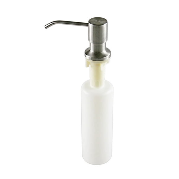 Soap Dispenser for Kitchen Sink (Brushed Nickel), Built in Design Sink Soap Dispenser, Refill from The Top, Stainless Steel Kitch