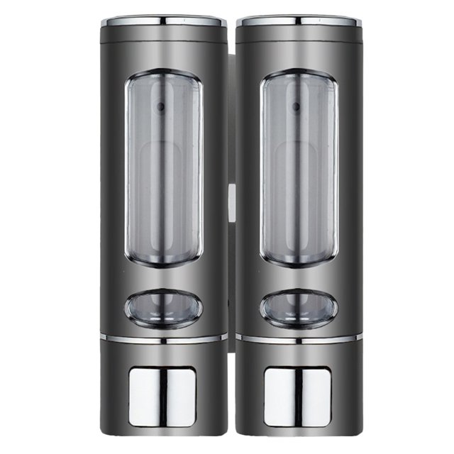 Soap Dispenser with Dual Heads Wall Mounted Bath Shampoo Shower Gel