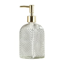 Soap Dispensers, Empty Glass Dish Hand Soap Dispensers with Pumps for Countertop, Kitchen, Bathroom, Home Decor Accessories (Clear)