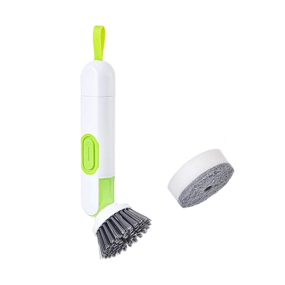 Soap Dispensing Dish Brush Detachable Scrub For Kitchen Long Handle Design With Refillable Feature Multipurpose Cleaning Solution Daily Dishwashing For Home Stainless Steel Scouring Pad Holder for
