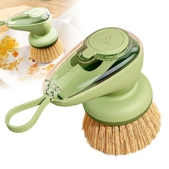 Soap Dispensing Dish Brush, Kitchen Scrub Brush, Dish Scrubber with Soap Dispenser, Dish Soap Brush, Dish Wand with Soap Dispenser Kitchen Brush for Dishes, Pans, Sink, Pots, A