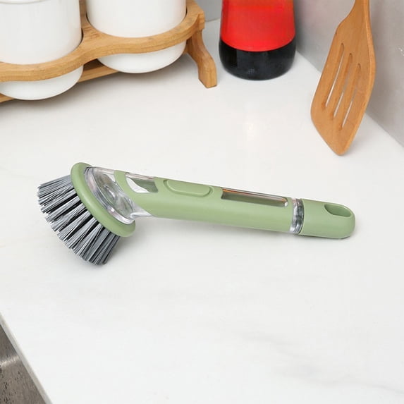Soap Dispensing Dish Brush Storage Set,Good Grips Soap Dispensing Dish Scrub Brush,Cleaning Brush,Kitchen Brush with Holder for Pot Pan Sink Cleaning