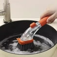 thumbnail image 1 of Soap Dispensing Dishes Brush with Handle,Household Kitchen Pot Scrubbing Gadget,Multifunctional Dormitory Kitchen Brush Press Type Cleaner Integrated Brush,10.24x1.97x1.26in, 1 of 6