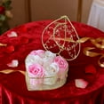 thumbnail image 1 of Soap Flower Rose Iron Basket Gift Set With 6 Roses Romantic Heart Shaped Decorative Ornament For Valentines Day Wedding Table Ambiance, 1 of 6