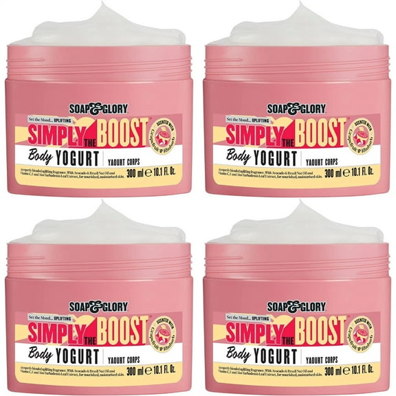 Soap & Glory Simply Boost Body Yogurt-Lightweight Nourish Body Moisturizer 4PacK