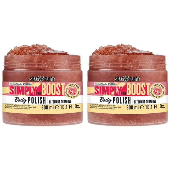 Soap & Glory Simply the Boost Body Polish Exfoliating Body Scrub, 10 oz-2Pack