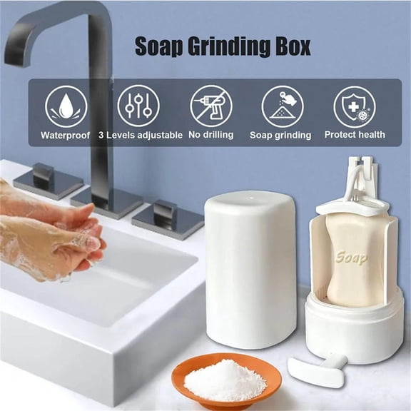 Soap Grinding Box Pro Plastic Bar Soap Grinder Dispenser Soap Container Soap Box Bar Soap Case Portable Soap Bar Dispenser Manual Soap Grinder for Bar Soap Grinder Soap Making