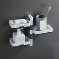 thumbnail image 1 of Soap Holder 3-Layer Self-Adhesive Soap Dish Wall Mounted Rotatable Soap Holder Box Storage For Bathroom Kitchen, 1 of 8