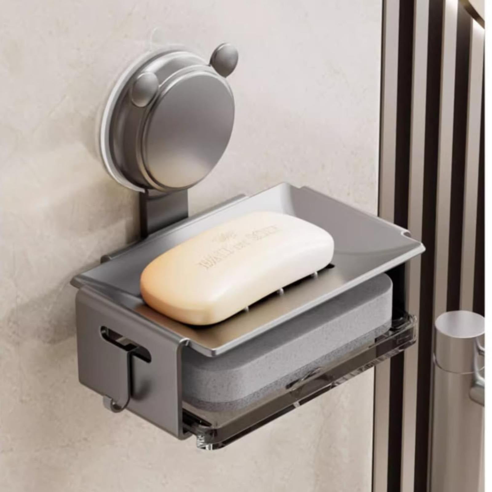Soap Holder, Bar Soap Dish Suction Cup for Shower Wall Mounted, Soap ...