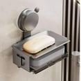 thumbnail image 1 of Soap Holder, Bar Soap Dish Suction Cup for Shower Wall Mounted, Soap Saver Suitable Soap Tray for Bathroom, Tub, Soap Sponge Caddy Kitchen Sink, Easy to Clean,,Gray, 1 of 8