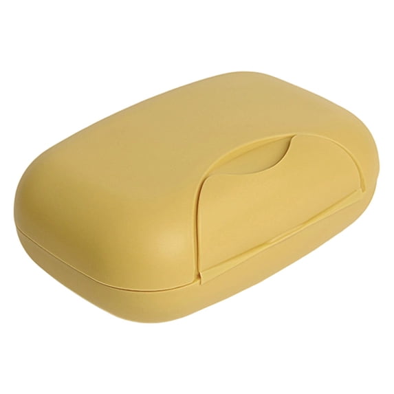 Soap Holder Case with Draining Layer,Portable Soap Box,Travel Leakproof Soap Storage Container,Plastic Soap Dish with Lid Cover for Bathroom Shower Kitchen Travel Camping Hiking Gym Outdoor(Yellow)
