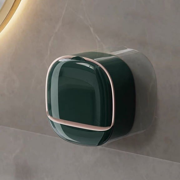 Soap Holder With Drain Tray WallMounted Soap Box Wall Mounted Drain SoapBox With Lid For Bathroo No Punch Soap Box Wall Mounted No Punching Soap Dish Holder Bathroom Accessories Damage Free