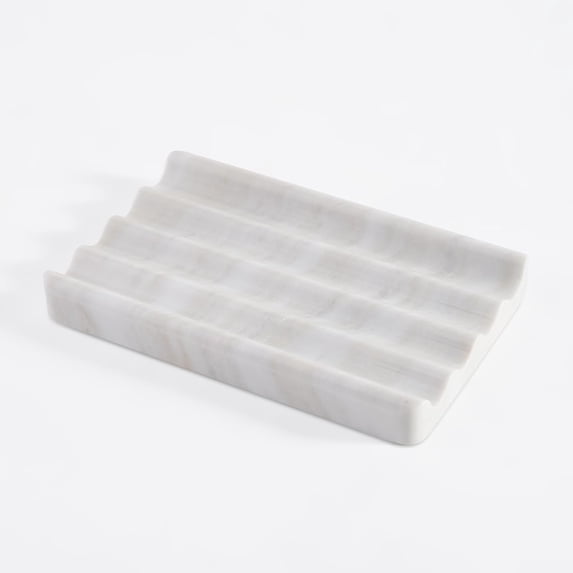 Soap Holder, Marble Soap Dish for Shower, Bar Soap Holder with Water Ripple Design, Easy Cleaning Soap Saver for Kitchen Sink,Bathroom, Executive Greek Natural Stone Soap Tray(Agiax)