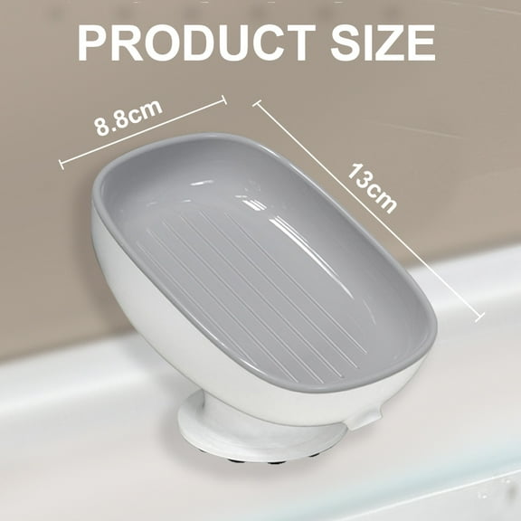 Soap Holder Self Draining Soap  Holder, Not Punched Easy Clean Bar Soap Holder, with Suction Cup Soap Dish Suitable for Shower, Bathroom, Kitchen Sink