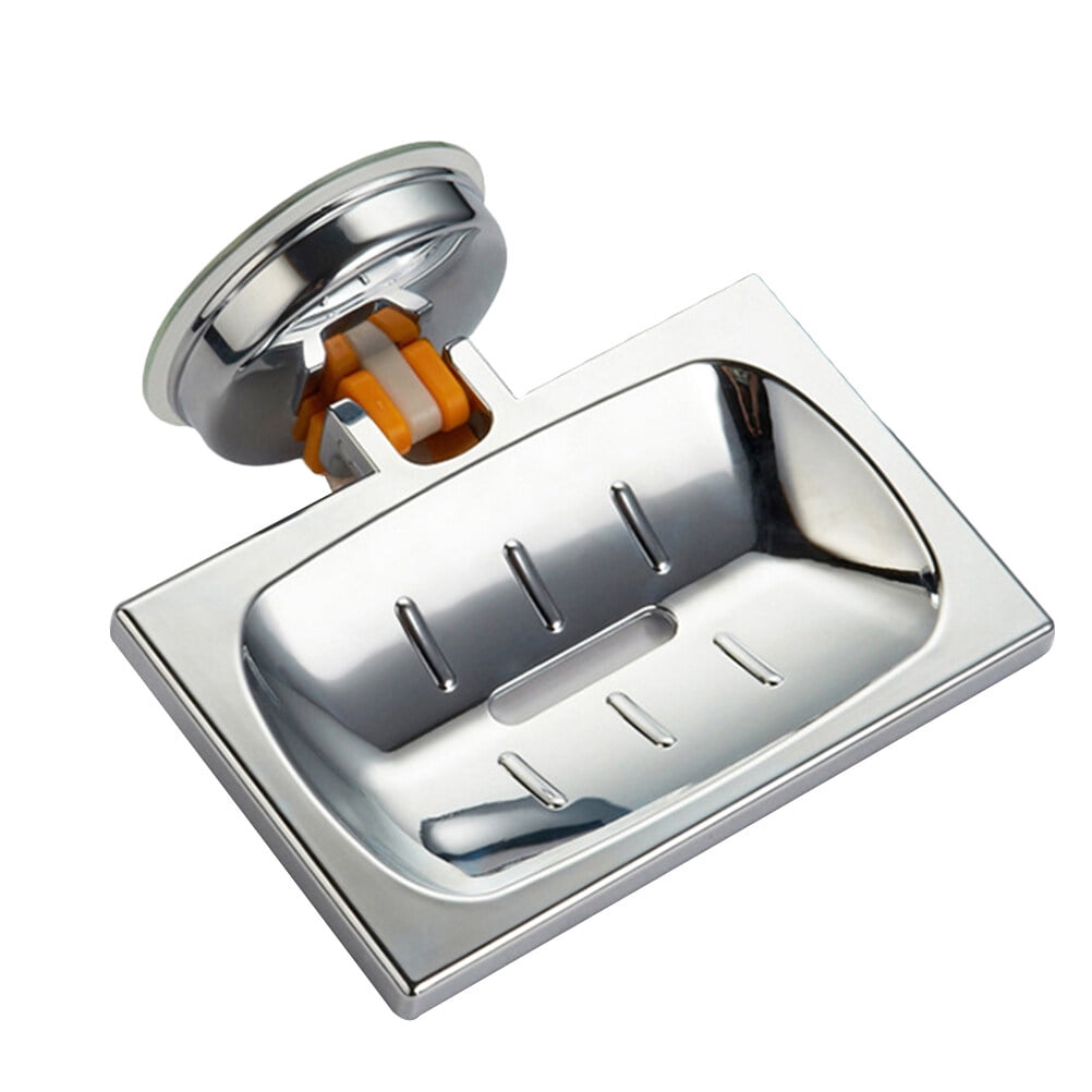 Wall Mount Soap Holder with Silver Finish for Bathroom or Kitchen Sponge Holder by Metal 4.7 x 3 ...