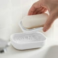thumbnail image 1 of Soap Holder, Soap Dish, Portable Soap Tray with Drainage, Compact Plastic for Bathroom Kitchen Travel, 1 Count, 1 of 6