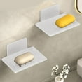 thumbnail image 1 of Soap Holder Wall Mounted, No Drill Adhesive Soap Dish with Drainage, Stainless Steel Soap Storage for Bathroom and Kitchen, 2-Pack Set, 1 of 9