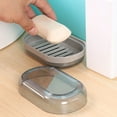 thumbnail image 1 of Plastic Soap Dish with Drain Tray, Modern Bathroom Soap Holder, Space-Saving Soap Container for Sink & Shower, Detachable Base for Easy Cleaning, 1 of 8