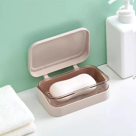 Soap Holders,3.1x5.1x2Inch Draining Soap Dishs with Lid,Portable Squares Soap Travel Boxs,Durables and Convenient,Easys to Clean,Suitable for Bathroom, Shower, Locker Room