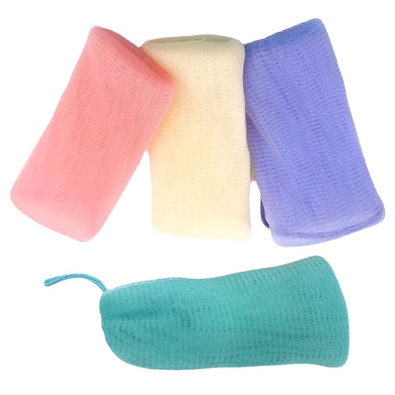Soap Holders Foaming Sock Sleeve Body Sponge Net Pe or Travel 4 Pcs